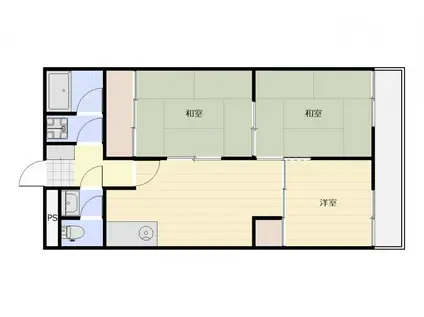東讃ハイツ(3DK/3階)の間取り写真