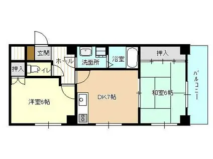 宮田アカマツハイツ(2DK/2階)の間取り写真