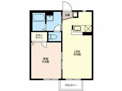 アーバンレックス(1LDK/2階)の間取り写真