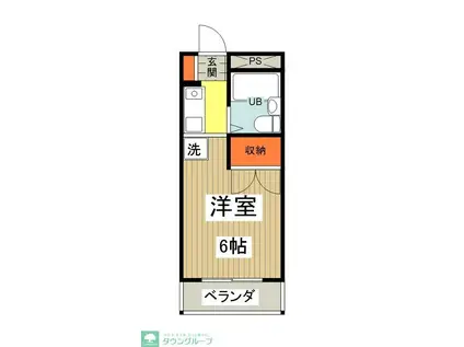AIKAWAマンション(1K/2階)の間取り写真