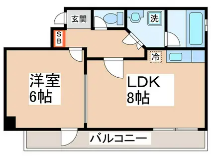 グランドハイツ安田(1LDK/5階)の間取り写真