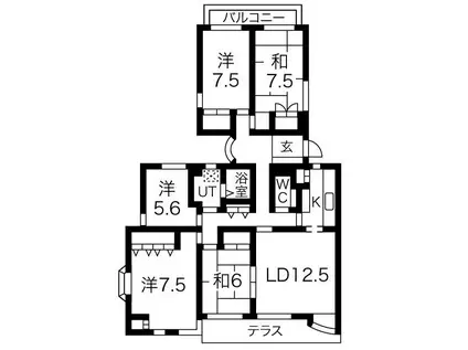シティーアーク表山(5LDK/1階)の間取り写真