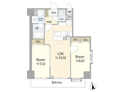 セイガステージ田無南(2LDK/4階)の間取り写真