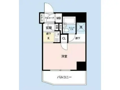 プレール新宿余丁町(ワンルーム/3階)の間取り写真