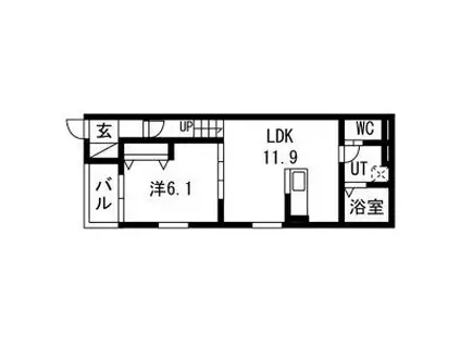 リヴェール神郷(1LDK/1階)の間取り写真