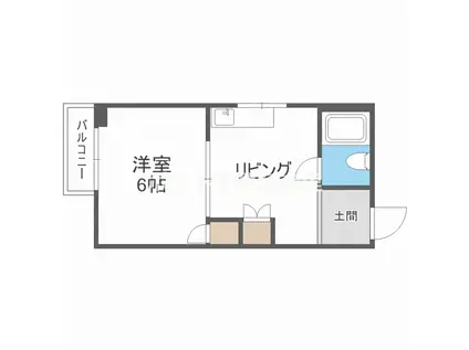 シティハイツ15(1DK/1階)の間取り写真