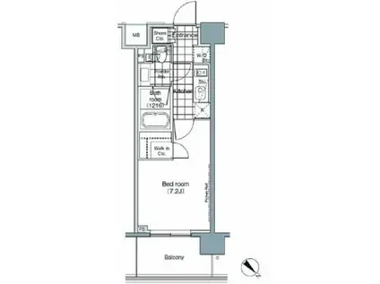 パークハビオ赤坂(1K/6階)の間取り写真