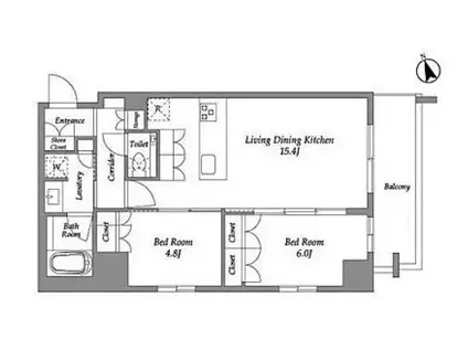 エネシャル代官山(1LDK/8階)の間取り写真