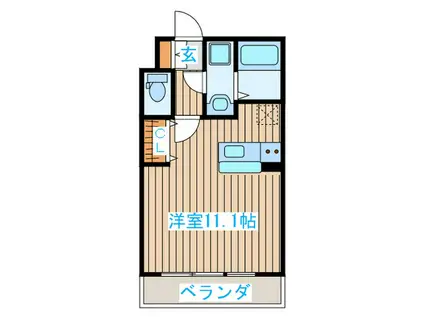 アルベルーチェ八幡(ワンルーム/3階)の間取り写真