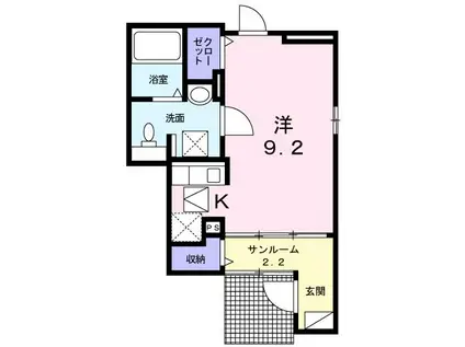 コンフォート・レジデンス(ワンルーム/1階)の間取り写真