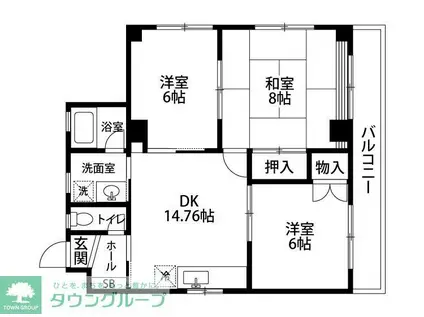 レナジア保木間(3LDK/2階)の間取り写真