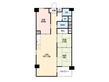 ハイネス上杉(3LDK/3階)の間取り写真