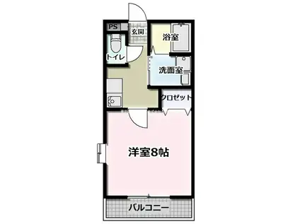 ブラウンコート(1K/2階)の間取り写真