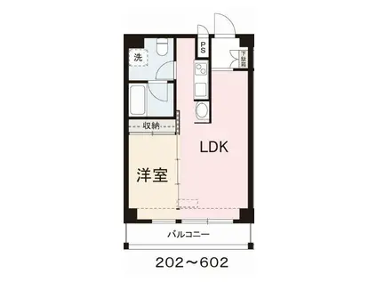 コリドール ベルエア(1LDK/3階)の間取り写真