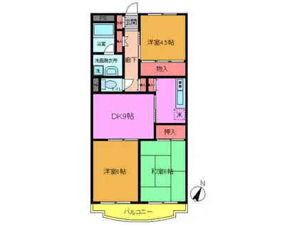 グラン・シエール市川(3DK/5階)の間取り写真