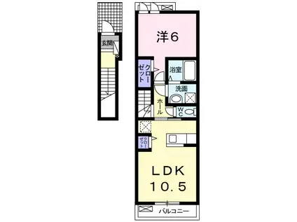 フォンターナ・フェリオ(1LDK/2階)の間取り写真