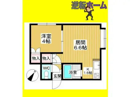 アビタシオン北円山(1DK/3階)の間取り写真