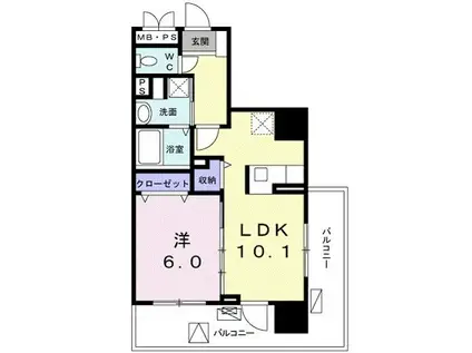 グレイス竹の塚(1LDK/3階)の間取り写真
