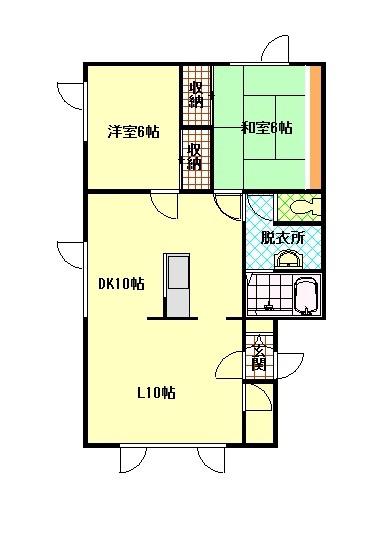 川端トムテB(2LDK/2階)の間取り写真