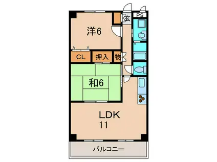 ニューライフ新伊丹(2LDK/2階)の間取り写真