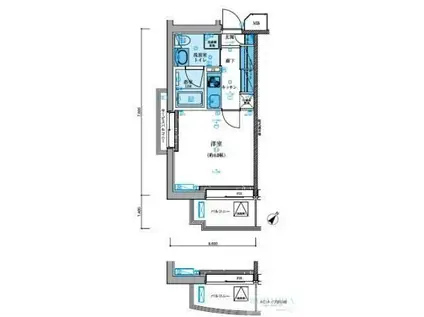 リヴシティ駒沢大学(1K/6階)の間取り写真
