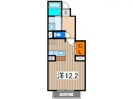 レユシール(ワンルーム/1階)の間取り写真