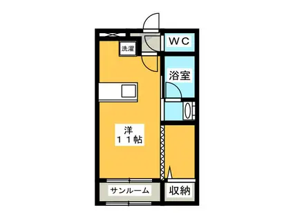 ARGENTA(ワンルーム/2階)の間取り写真