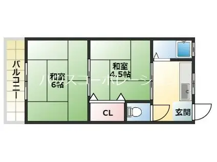 松本文化(2K/2階)の間取り写真