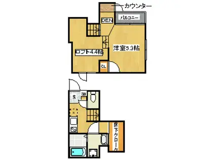 コンフォートベネフィス・ジオ吉塚駅前Ⅱ(1K/1階)の間取り写真