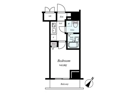 ファーストプレイス東向島(1K/12階)の間取り写真