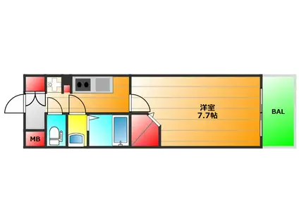 ミラージュパレス大阪ドームプロスパー(1K/2階)の間取り写真