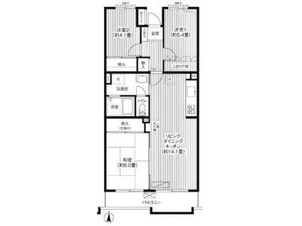アルタイル平和台(3LDK/3階)の間取り写真
