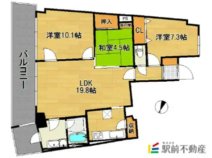 アイランドシティ・インフィニガーデン イ(3LDK/13階)の間取り写真