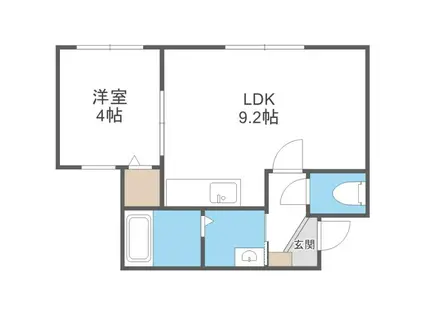 LIEN F・VILLAGE(1LDK/1階)の間取り写真