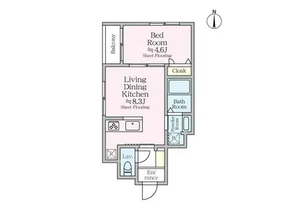 COLINA ALTA(1LDK/1階)の間取り写真