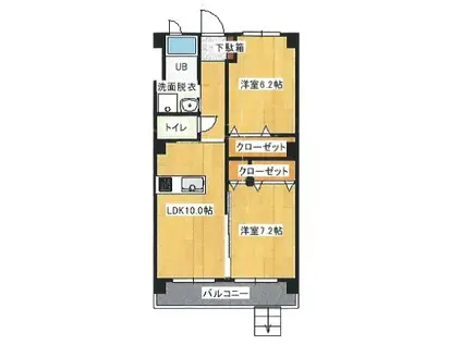 フェリーチェ クロキ(2LDK/1階)の間取り写真