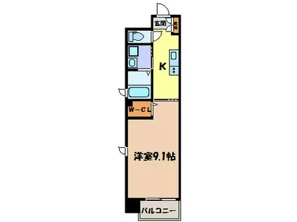 GRANDVRIOFUKIAGE(1K/4階)の間取り写真