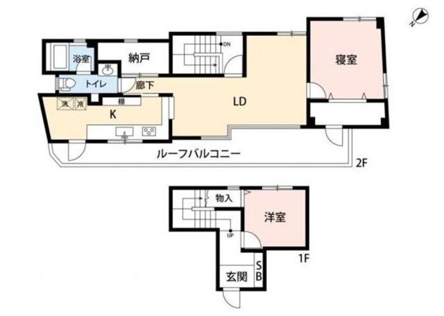 イースト HILLS(2SLDK/2階)の間取り写真