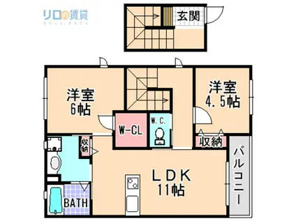 メゾンポステ中山(2LDK/2階)の間取り写真