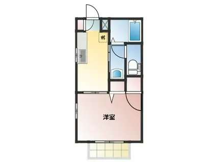 ディアス若葉(1K/2階)の間取り写真