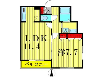 MAISOND`OR KAMEARI イースト(1LDK/3階)の間取り写真