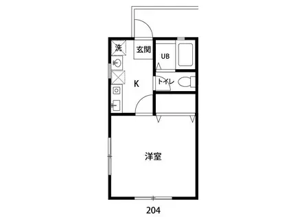 DOME-TAMA G棟 G(1K/2階)の間取り写真