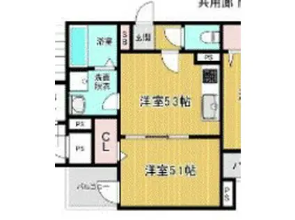 LINO久宝寺(1DK/2階)の間取り写真