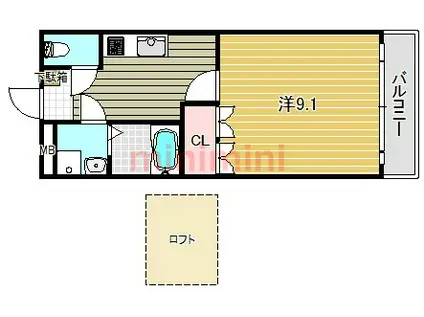 ラディアント(1K/3階)の間取り写真