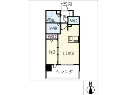 サンパーク堀田(1LDK/7階)の間取り写真