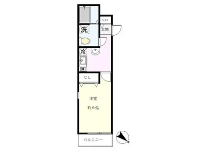 スターコート大口(1K/2階)の間取り写真