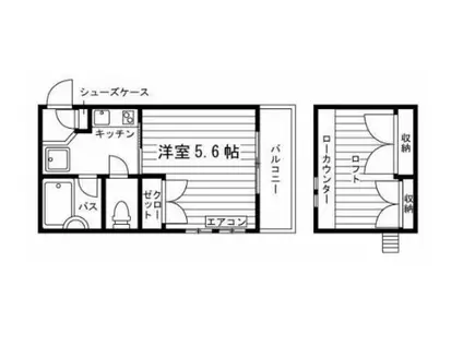 イジェント長津田(1K/2階)の間取り写真