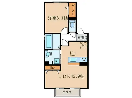 セジュール藤(1LDK/1階)の間取り写真