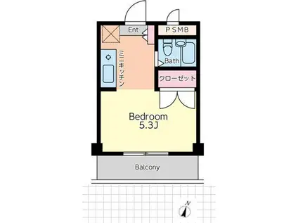 ランドフォレスト大久保(ワンルーム/2階)の間取り写真