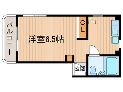 家暮楽とねやま坂(ワンルーム/1階)の間取り写真